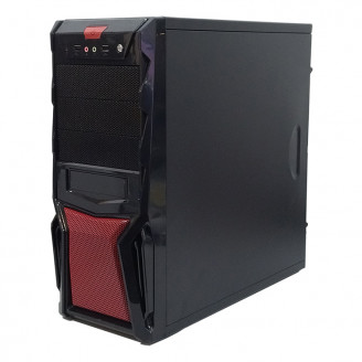 Carcasa Middle Tower Warrior + Sursa 450W, Negru/Rosu