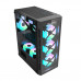 Carcasa Noua Pro Gaming Triple X, Middle Tower, ATX, Fara Sursa, Controller PWM-ARGB, Telecomanda