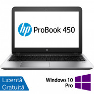 Laptop Refurbished HP ProBook 450 G4, Intel Core i5-7200U 2.50GHz, 8GB DDR4, 240GB SSD, DVD-RW, 15.6 Inch, Tastatura Numerica, Webcam + Windows 10 Pro