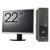 Pachet Second Hand Calculator Fujitsu Primergy MX130 S2, AMD FX-4100 3.60GHz, 8GB DDR3, 500GB HDD + Monitor 22 Inch