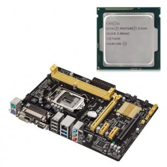 Placa de baza Asus H81M-C, Socket 1150, mATX, Shield, Cooler + Procesor Intel Pentium G3260 3.30GHz
